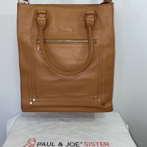 Paul & Joe Bag Crossbody "Sister" Tan Leather Bag Detachable Strap~ Nwot - Picture 2 of 9